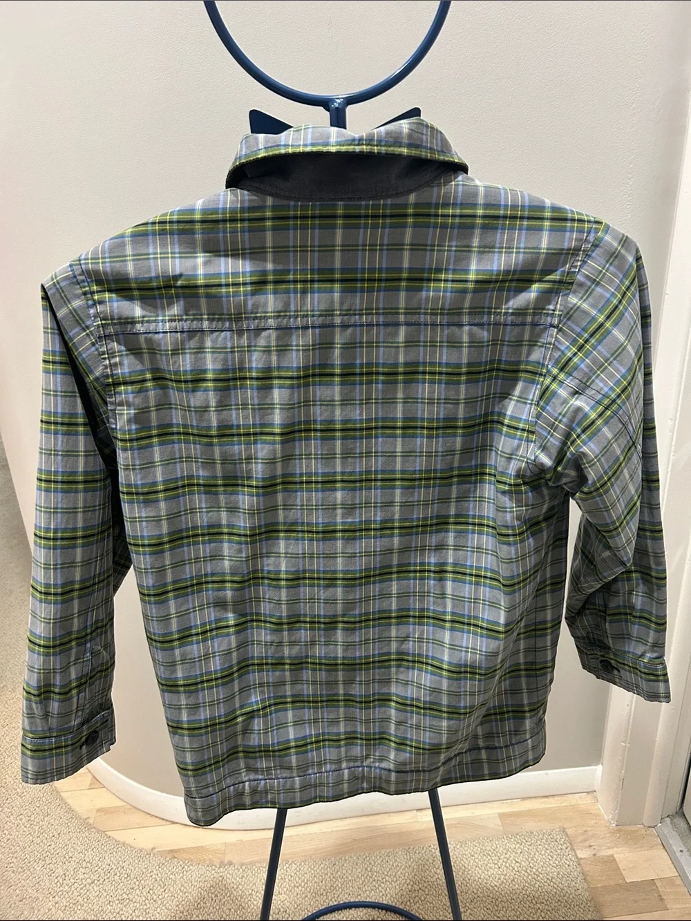 Gap Boys' Green Plaid Lightweight Jacket